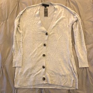 Ann Taylor light grey cardigan sweater